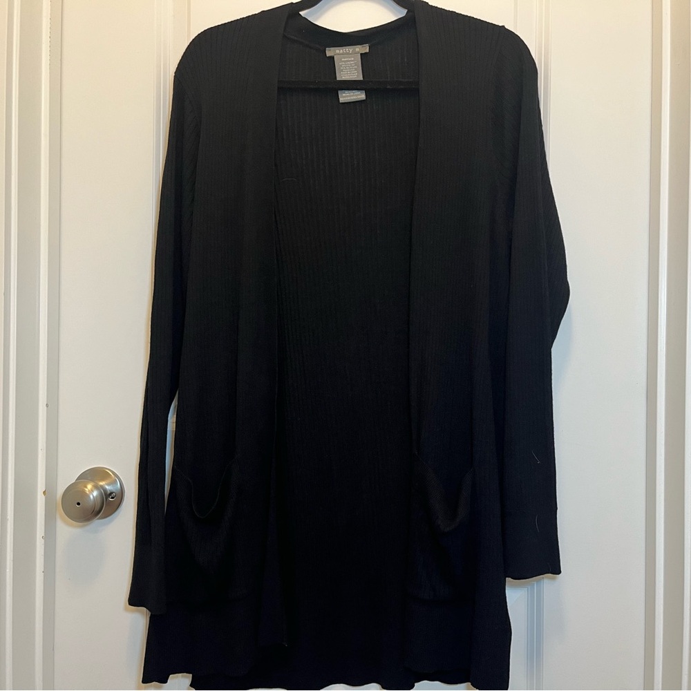 Matty M Elegant Black Open Cardigan